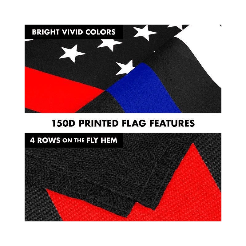 G128 Combo Pack: 6 Feet Tangle Free Spinning Flagpole (Black)