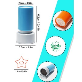 YQBOOM Pack of 4 Sorted Teacher Stamp Self-Inking Rubber Stamps Teacher Comments Photosensitive Stamps Behavior Stamper for Education Review