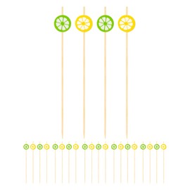 OGGI Citrus Cocktail Picks for Drinks 20 pcs - Lemon & Lime Cocktail Picks for Appetizers, Cocktail Picks Reusable, Lemon Cocktail Picks, Lime Cocktail Picks, 4.5" / 11.5cm