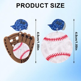 Baseball Dangle Earrings, Sports Ball Shape & Gloves Earrings Fashion Player Softball Jewelry Baseball Mom Accessories for Women Ball Fan Lovers