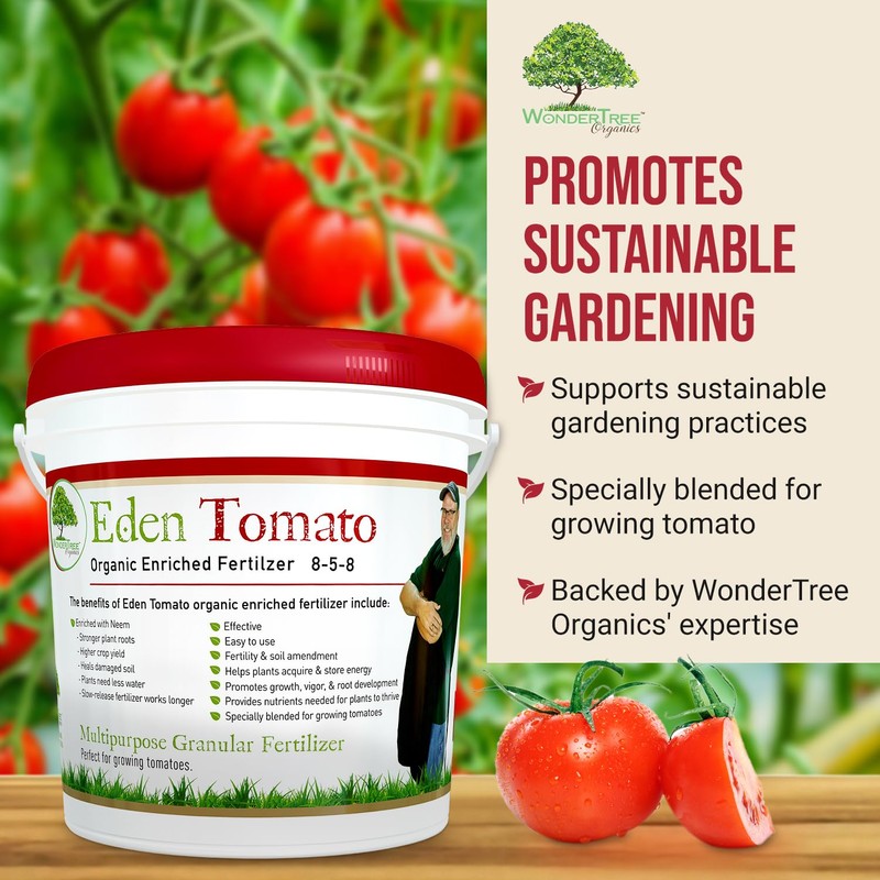 Eden Tomato Organic Enriched Fertilizer | Neem Plant Food 8-5-8