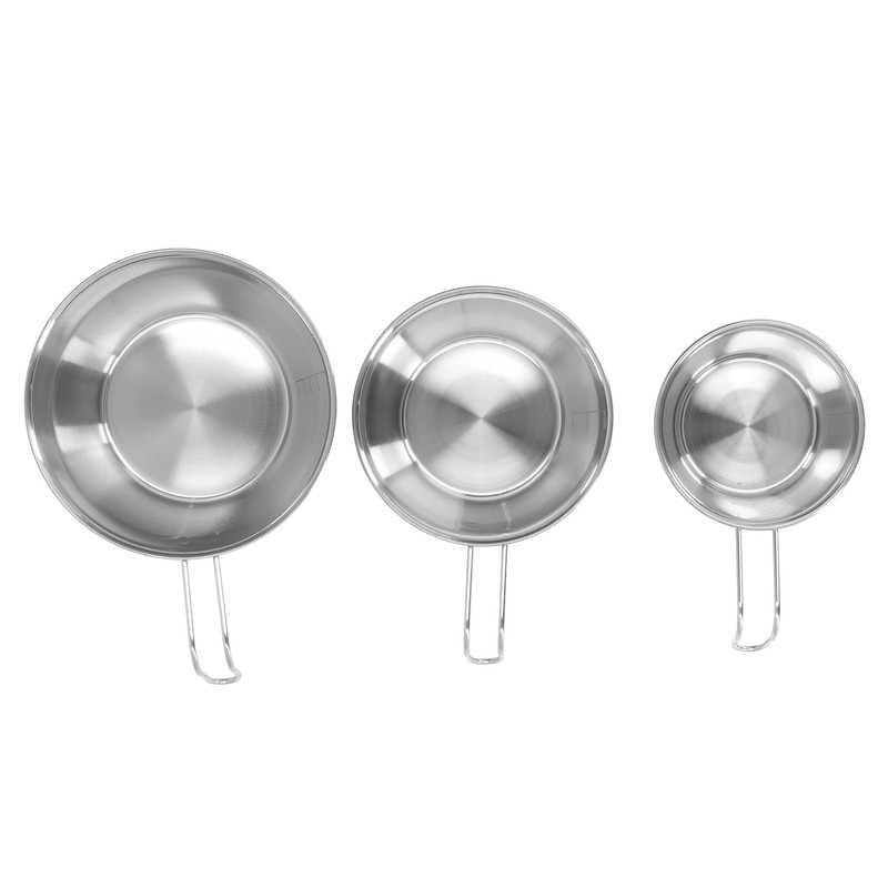 3 PCS Stainless Steel Camping Bowl Set Portable BBQ Folding