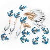 Logbuch-Verlag 24-Piece Set Maritime Decorative Fish Anchor Pegs Pendant Silver