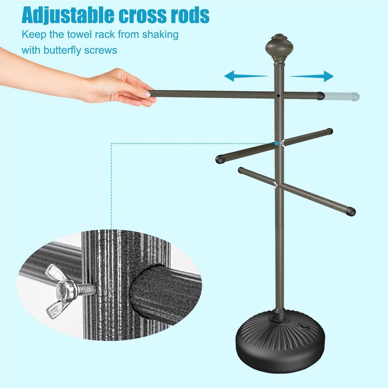 Hestiasko Pool Towel Rack Outdoor, 59" Metal Outdoor Towel Rack