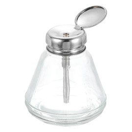 HARFINGTON Solvent Alcohol Dispensers 180ml(6.1oz) Conical Push Down Liquid Dispenser Pump Bottle with Copper Tube and Copper Core for Acetone Polish Remover