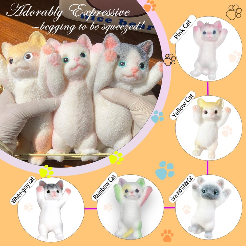 YJPPDD Big taba Squishy Cat, Hand Painted Squishy Cat for