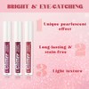 3Pcs Metallic Lipstick for Women,Lightweight Glitter Sparkling Liquid Lipsticks,Shimmer Lip
