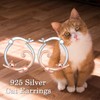 CUPENDA Cat Earrings 925 Sterling Silver Cat Hoop Earrings Animal