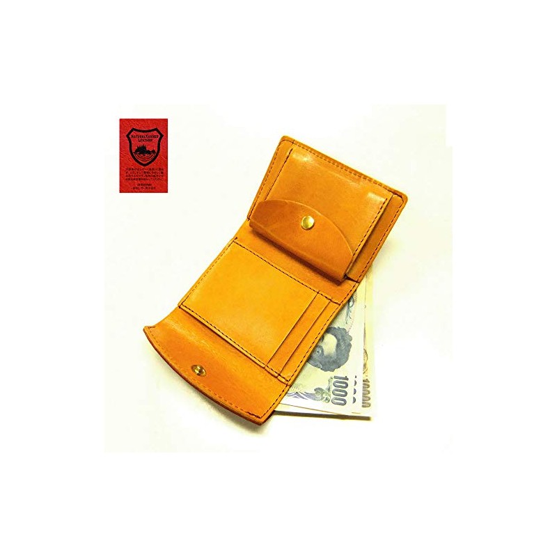 Tochigi Leather Trifold Mini Wallet Navy