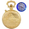 Whodoit LED Gold Locomotive Len's Quartz Men's Pocket Watch
