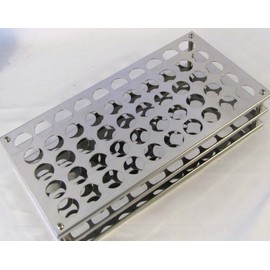 Stainless Steel Test Tube Rack, 50 Positions, Hole Diameter 13 mm, Lab Stand, Tube Holders, Display Shelf