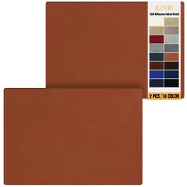 ILOFRI Fabric Couch Repair Patch Self Adhesive 8x11 inch 2PCS, Velvet Microfiber Flannel Sofa Repairing for Upholstery, Furniture, Loveseat, Car Seats, Office Chair, Cloth, Carpet - Light Brown