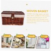 MAGICLULU Lidded Woven Storage Basket with Liner Deep for Organizing