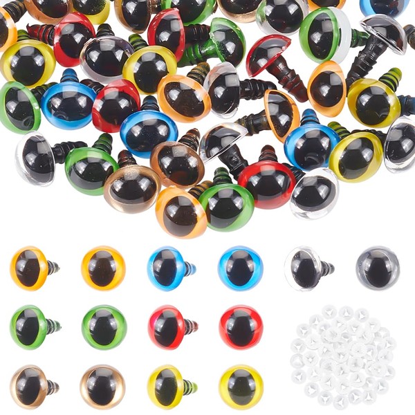 PH PandaHall Pack of 70 Crochet Eyes 12 mm Safety