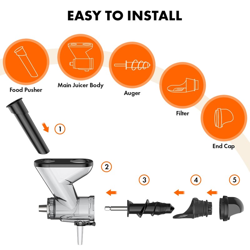 Masticating Juicer Attachment for KitchenAid Stand Mixer, Cold Press Juicer