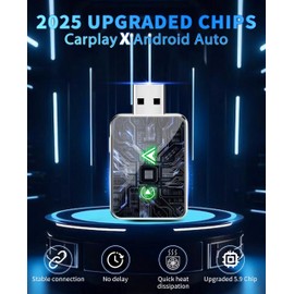 GZLJIEYP Wireless CarPlay Adapter for IPhone, 2025 Upgrade 2-in-1 CarPlay & Android Auto Adapter, Mini Size Converts Wired to Wireless Car Play with USB & Type-C, Plug and Play, Stable Control & No Delay