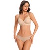 ANGOOL Women's Bra Without Underwire V-Neck Soft Cups Push Up