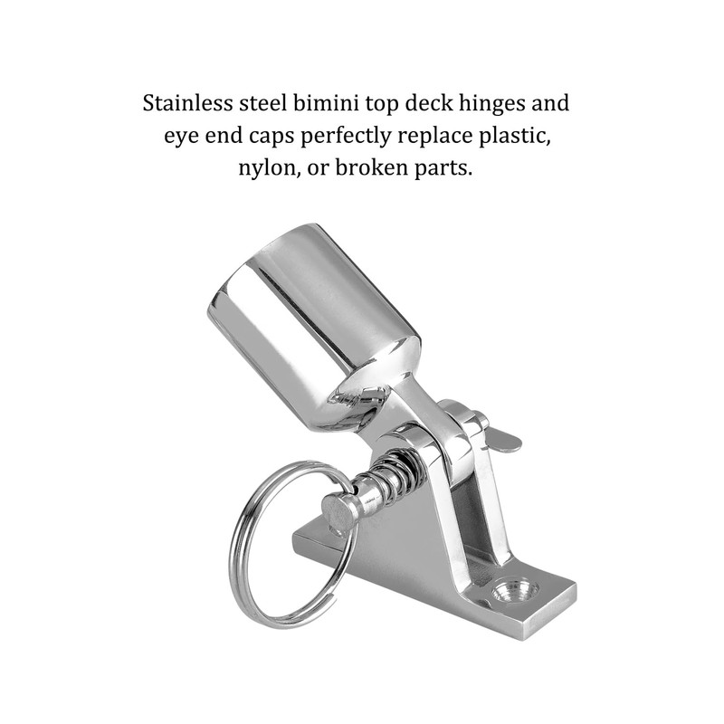 TINGZHIGO 2 Bimini Top Deck Hinges and 2 Eye End