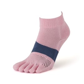 Tabio Racing Run Five Toe Socks, Made in Japan, Running, Marathon, Sports, Non-Slip, safety pink, 23.0-25.0 cm