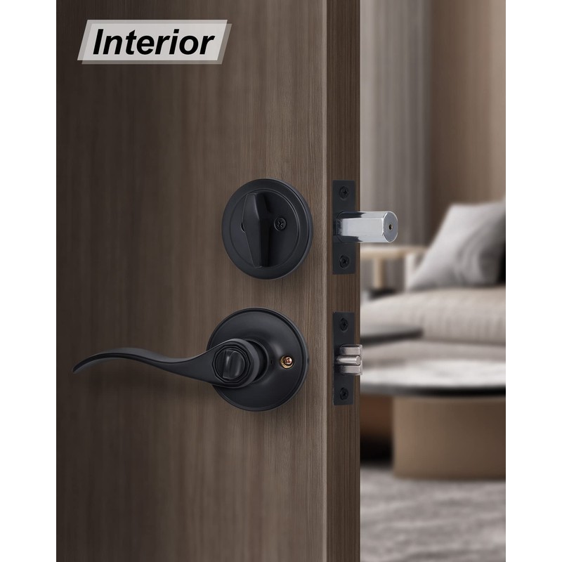 Lanwandeng Keyed Alike Front Door Lever Lockset with Single Cylinder