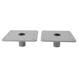 Boat Seat Base, 2 Pieces 7 Inch x 7 Inch Heavy Duty Boat Swivel Seat Base with 3/4 Pin Post Socket and 6 Screw Holes Aluminium Seat Base without Thread for Marine