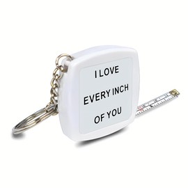 Couple Gifts for Husband Wife Tape Measure Body Sewing I Love Every Inch of You Measuring Tape for Boyfriend Girlfriend Anniversary Birthday Gifts for Women Men Tailors Tape Measure Keyring