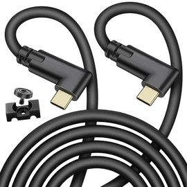Jelanry Camera Tether Cable Dual Right Angle USB C to USB C, for Power Delivery, 5Gbps Data Transfer, Charging Between Camera & Computer+ Tethering Cable Lock Clamp for Sony Canon Nikon, 16.4 feet/ 5m