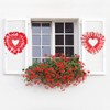 6 Sets Wedding Heart Wreaths-Wire Heart Wreath with Ribbon and