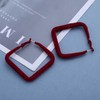 Aneneiceera Vintage Red Velvet Hoop Earrings Dark Burgundy Square Earrings