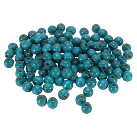 sourcing map 300pcs Wood Beads, 13mm Colorful Round Wooden Beads Unfinished Wooden Decorative Beads Loose Beads Wooden Spacer Beads for Home Decor DIY Crafts Necklace Bracelet, Blue