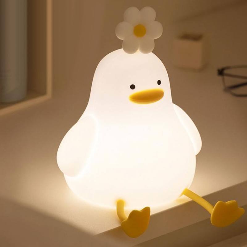 Cute Duck Night Light Silicone Night Lamp 1200mAh Rechargeable Animal