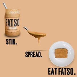 FATSO High Performance Natural Peanut Butter – Vegan Peanut Butter w/ Plant Based Superfats– MCT Oil, Avocado Oil, Organic Coconut Oil, Flax, Sweet Tapioca & Chia Keto-Friendly Nut Butter