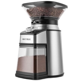 Secura Electric Conical Burr Coffee Grinder With 17 Grind Settings From French to Espresso, Black