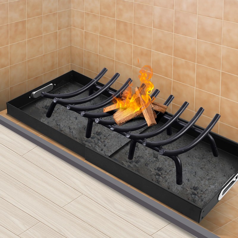 MYFIREPLACEDIRECT 2 Piece Adjustable Fireplace Ash Tray Pan | Expandable