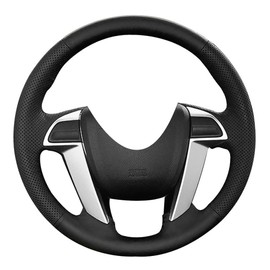 Eiseng DIY Sew Steering Wheel Cover for Honda Accord 2008 2009 2010 2011 2012 / for Odyssey 2011-2017 / for Pilot 2009-2015 Interior Accessories Stitch on Wrap 15 inches Genuine Leather Black Thread