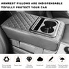 Gasedin Center Console Armrest Pillow, 14.0"×8.3" Soft Leather Waterproof Armrest