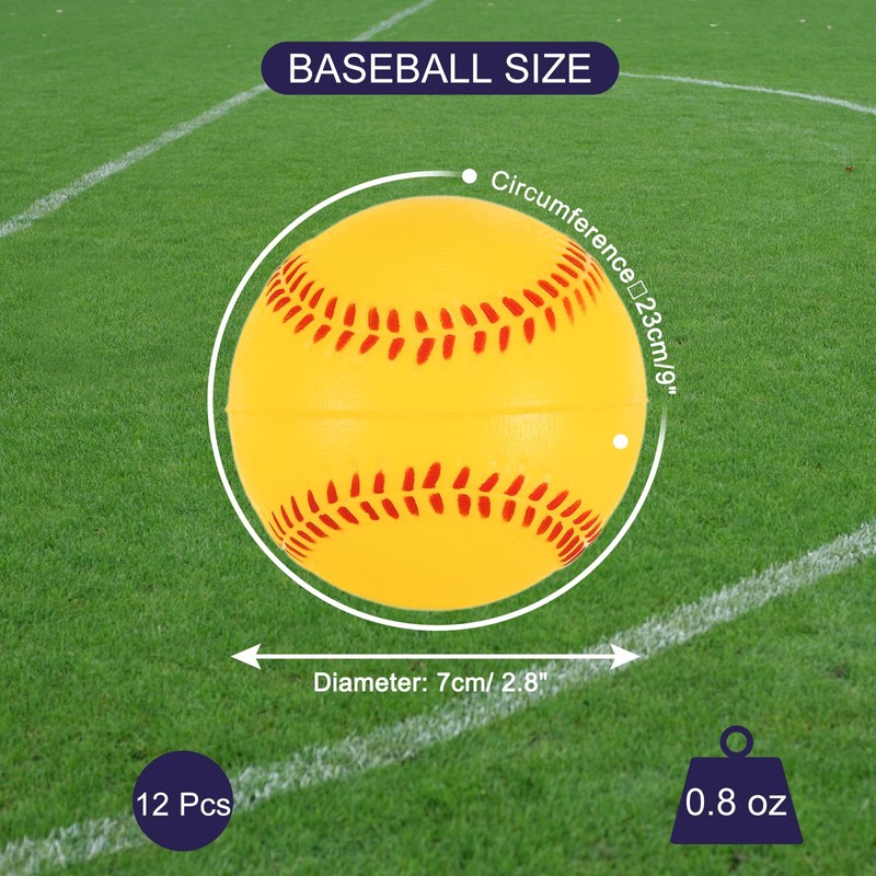 PATIKIL 9 Inch Foam Baseball 12 Pack Soft Practice Baseballs