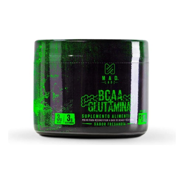Bcaa Glutamina Mad Labz 210g Sabor Fresandia 30 Servicios Suplemento