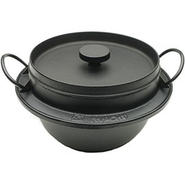 Iwachu 410-720 Japanese Cast Iron Gohan Nabe Rice Cooker, Black