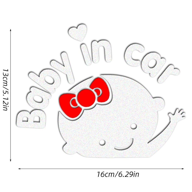 Baby in Car Baby on Board White Stickers Car Warning