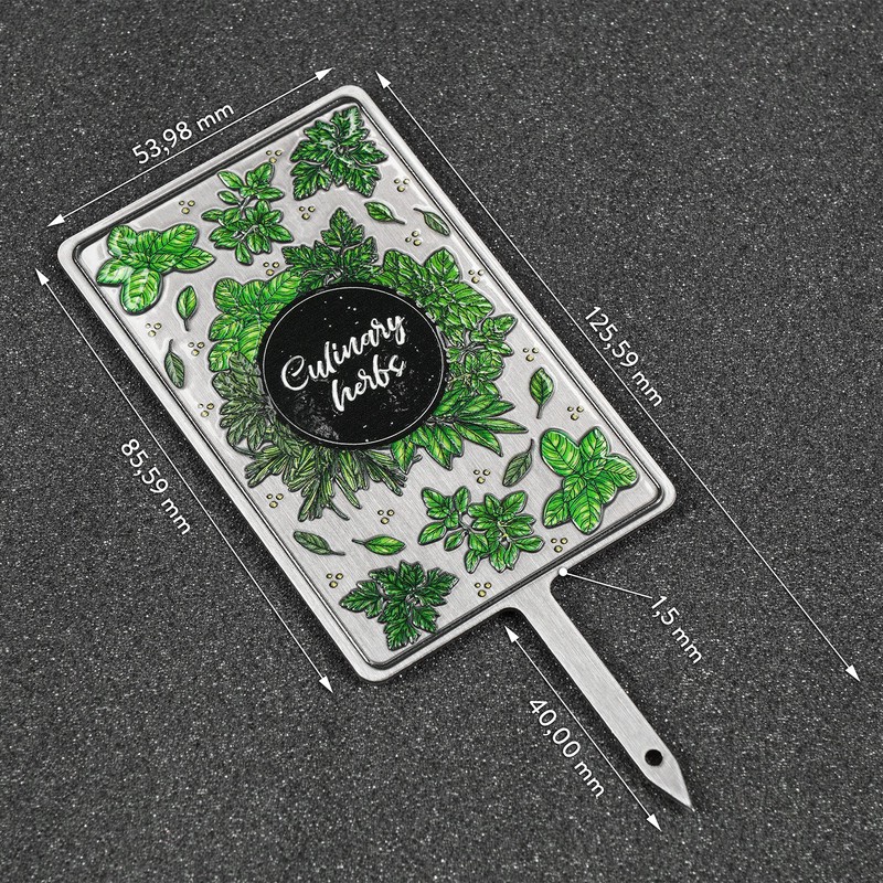 KADAX Signs for herbs, silver metal herb plugs, plant signs,