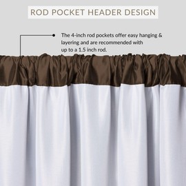 Elrene Home Fashions Versailles Faux-Silk Room-Darkening Curtain Panel, Blackout Curtain with Rod Pocket, 52 Inches by 108 Inches, Chocolate Brown, 1 Panel