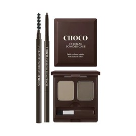 skin food 초코 아이브로우 파우더케익 + 슬림펜슬 SET 2호 그레이브라운 3호 내추럴브라운