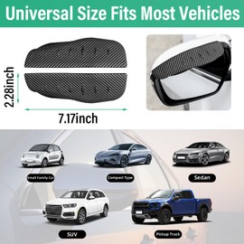 Kewucn 2 PCS Mirror Rain Visor Eyebrows, Waterproof Side Mirror Visor Rain Guards, Carbon Fiber Auto Rear View Mirror Protecters, Universal Exterior Accessories Fits Most Cars (Carbon Fiber B)