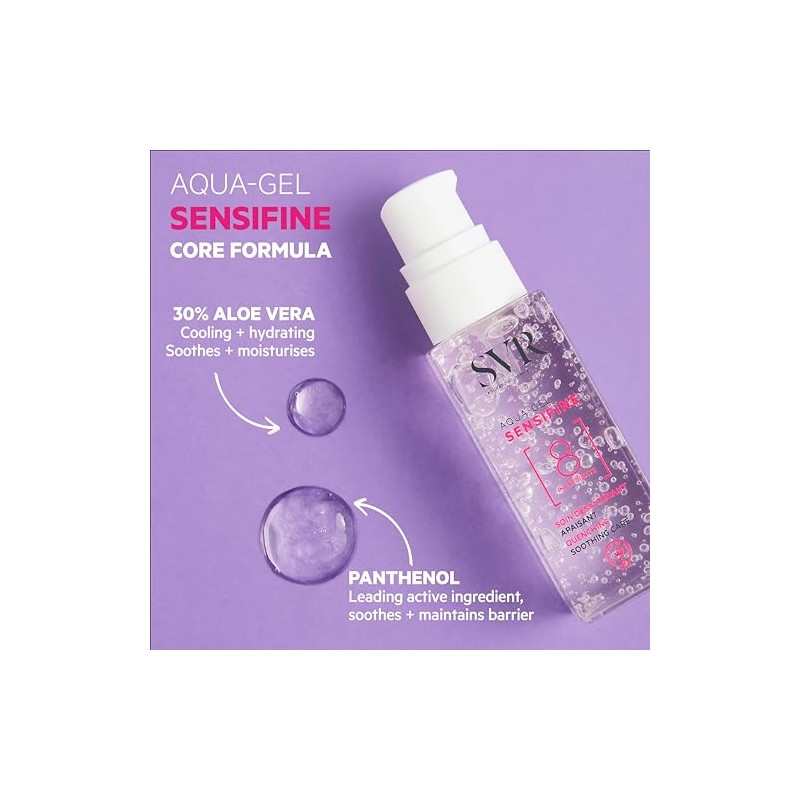 SVR Sensifine Aqua-Gel Hidratante Facial para Piel Sensible con Pantenol,