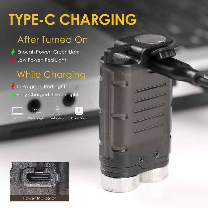 KunHe K2 2 Pack 1000 High Lumens Pocket Flashlight Keychain