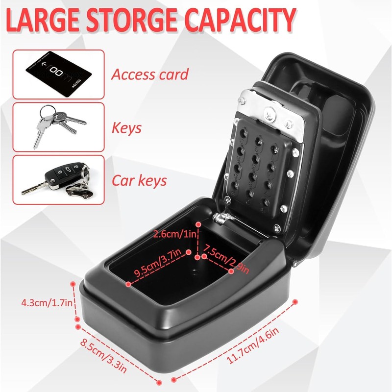 Key Safe Outdoor Police Approved, Key Lock Box Wall Mounted
