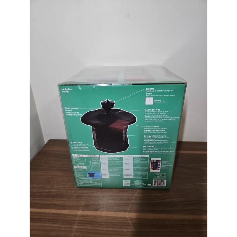 Smartpond Color Changing Floating Fountain~ 16 Color Options~ 400 GPH