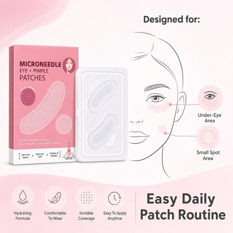 Parches de microagujas for ojos y espinillas, 12 puntos redondos