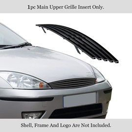 APS Compatible with Ford Focus 2000-2004 Main Upper Stainless Steel SS Black Billet Front Grill Grille Insert S18-H16758F